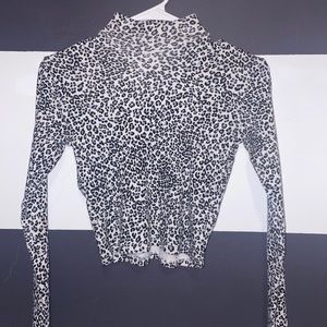 brandy melville cheetah print turtle neck